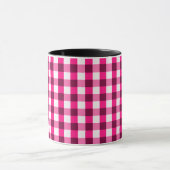 Heet Roze Gingham Patroon Mok (Midden)
