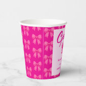 Heet Roze Gingham Strik Afstudeerfeest Papieren Bekers (Rechts)