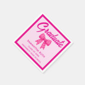 Heet Roze Gingham Strik Afstudeerfeest Servet (Hoek)