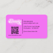Heet Roze Glam Beauty Salon Haarstylist QR Code Visitekaartje (Achterkant)