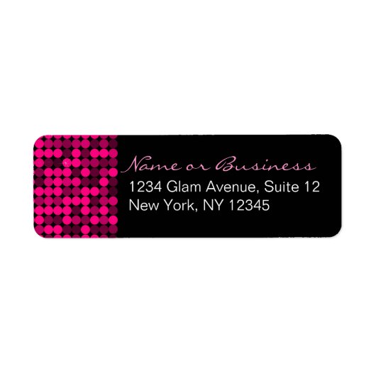 Heet Roze Glam Custom Adresetiketten Etiket (Voorkant)
