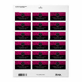 Heet Roze Glam Custom Monogram Adresetiketten Etiket (Full Sheet)