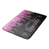 Heet Roze Glam Druppelende Glitters Geboren Om Te Badmat (Gekanteld)