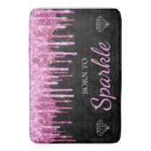 Heet Roze Glam Druppelende Glitters Geboren Om Te Badmat (Voorkant Verticaal)