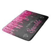 Heet Roze Glam Druppelende Glitters Geboren Om Te Badmat (Gekanteld)