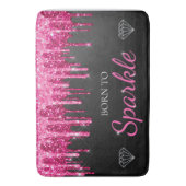 Heet Roze Glam Druppelende Glitters Geboren Om Te Badmat (Voorkant Verticaal)