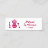 Heet Roze Glam Make-up Artiest QR Code Mini Visitekaartje (Voorkant)