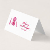 Heet Roze Glam Make-up Artiest QR Code Visitekaartje (Voorkant)