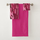  Heet Roze Glam Zijde Ruffles Modern Pattern Bad Handdoek (Insitu)