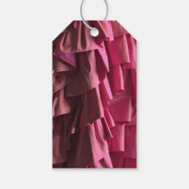 Heet Roze Glam Zijde Ruffles Patroon Modern Cadeaulabel