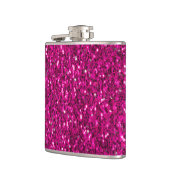 Heet roze glinsterende nepgloeilamp heupfles (Links)