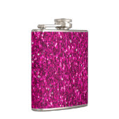 Heet roze glinsterende nepgloeilamp heupfles (Rechts)
