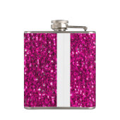 Heet roze glinsterende nepgloeilamp heupfles (Achterkant)