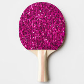 Heet roze glinsterende nepgloeilamp tafeltennisbatje (Voorkant)