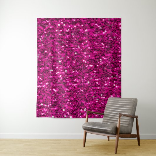 Heet roze glinsterende nepgloeilamp wandkleed (In situ)