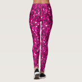 Heet roze glinsterende nepgloeilampjes leggings (Achterkant)