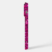 Heet roze glinsterende nepschitter iPhone hoesje (Linkerkant)