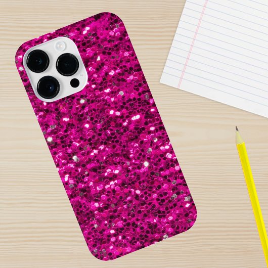 Heet roze glinsterende nepschitter iPhone hoesje