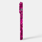 Heet roze glinsterende nepschittering iPhone hoesje (Linkerkant)
