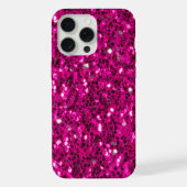 Heet roze glinsterende nepschittering iPhone hoesje (Achterkant)