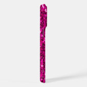 Heet roze glinsterende nepschittering iPhone hoesje (Rechterkant)