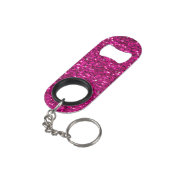 Heet roze glinsterende nepschittertjes mini flessenopener (Achterkant Gekanteld)