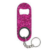 Heet roze glinsterende nepschittertjes mini flessenopener (Achterkant)