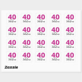 Heet Roze Glitter 40 en Fabulous | 40e verjaardag Vierkante Sticker (Vel)