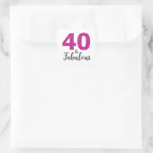 Heet Roze Glitter 40 en Fabulous | 40e verjaardag Vierkante Sticker (Tas)