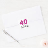 Heet Roze Glitter 40 en Fabulous | 40e verjaardag Vierkante Sticker (Envelop)