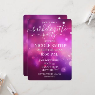 Heet Roze Glitter Bokeh Meidenavondfeest Kaart