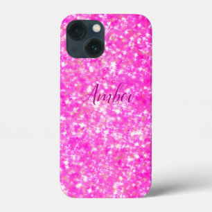 Heet Roze Glitter Elegante Persoonlijke Case-Mate iPhone Case