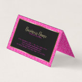 Heet roze glitter en goud Lijst Visitekaartje (Achterkant)