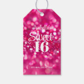 Heet Roze Glitter Glam Sweet 16 Verjaardag Cadeaulabel (Voorkant)