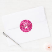 Heet Roze Glitter Glam Sweet 16 Verjaardag Ronde Sticker (Envelop)