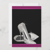 Heet Roze Glitter Hoge Hakken Vrouwen 50ste Verjaa Kaart (Achterkant)