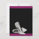 Heet Roze Glitter Hoge Hakken Vrouwen 50ste Verjaa Kaart (Achterkant)