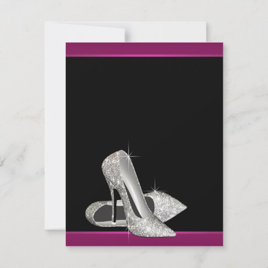 Heet Roze Glitter Hoge Hakken Vrouwen 50ste Verjaa Kaart (Achterkant)