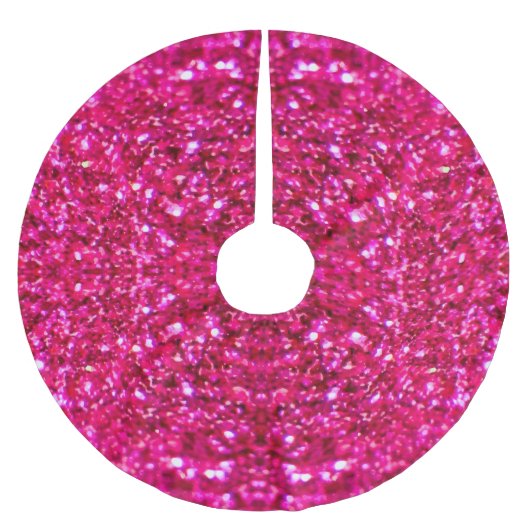 Heet roze glitter Kerstmis boom rok Kerstboom Rok (Voorkant)