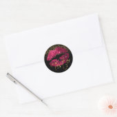 Heet Roze Glitter Lippen 3 - Tester Ronde Sticker (Envelop)