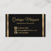 Heet Roze Glitter Lips & Gouden Confetti Visitekaartje (Achterkant)