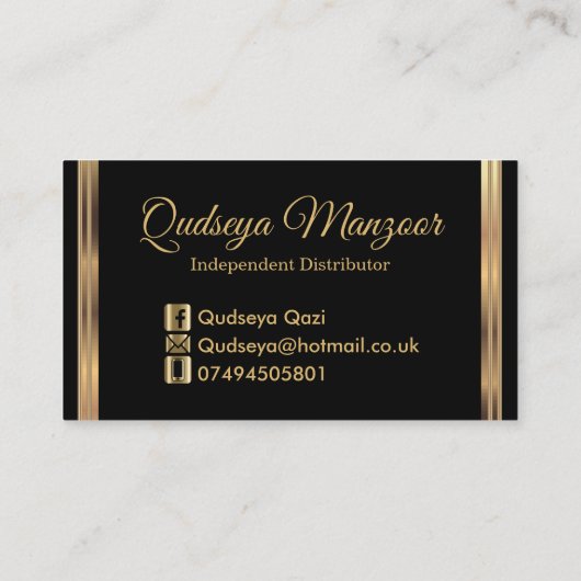 Heet Roze Glitter Lips & Gouden Confetti Visitekaartje (Achterkant)