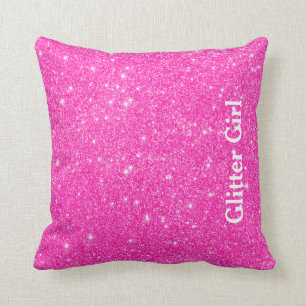 Heet Roze Glitter Meisje Laat Je Glamour Vlamen Kussen
