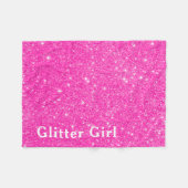 Heet Roze Glitter Meisje Show Uw Glamours Sparkle Fleece Deken (Voorkant (Horizontaal))