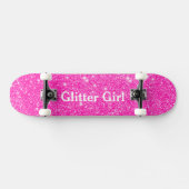 Heet Roze Glitter Meisje Show Uw Glamours Sparkle Persoonlijk Skateboard (Horizontaal)