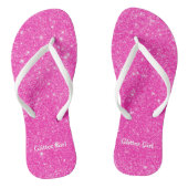 Heet Roze Glitter Meisje Show Uw Glamours Sparkle Teenslippers (Voetbed)