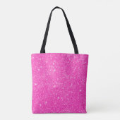 Heet Roze Glitter Meisje Show Uw Glamours Sparkle Tote Bag (Achterkant)