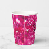 Heet Roze Glitter Modern Glam Bachelorette Party Papieren Bekers (Rechts)