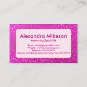 Heet Roze Glitter Moderne Branding Visitekaartje (Achterkant)