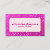Heet Roze Glitter Moderne Branding Visitekaartje (Voorkant)